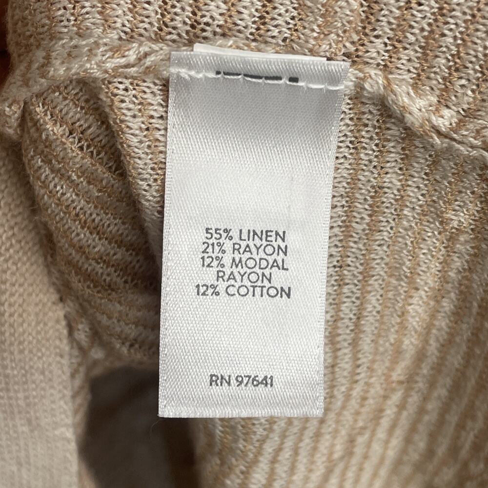 NWT Pure Jill Women's Relaxed Textured Linen Blend Sweater Sz L Natural Coastal - Picture 10 of 16